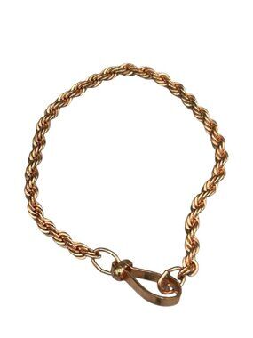 Vintage Copper Rope Chain Bracelet Hook Clasp 7.5 Pat Pending